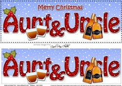 Large DL Merry Christmas AUNT & UNCLE with Whisky 3D decoupage