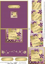 Floral Birthday Easy Over the Edge Card with Spiral Pyramid