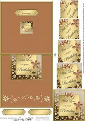Floral Birthday Easy Over the Edge Card with Spiral Pyramid
