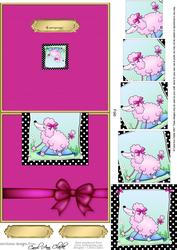 Cute Poodle Easy Over the Edge Card N Spiral Pyramid