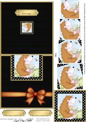 Cute Hedgehog Easy Over the Edge Card N Spiral Pyramid