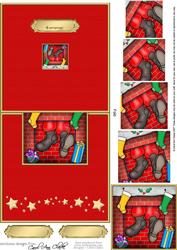 Santa Got Stuck Easy Over the Edge Card N Spiral Pyramid
