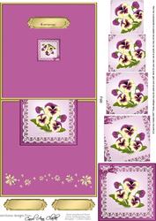 Pansy on Lace Easy Over the Edge Card N Spiral Pyramid