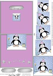 Cute Christmas Penguin No-Hole Over the Edge & Spiral Pyramid
