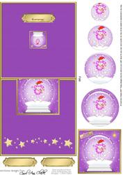 Xmas Poodle Snowglobe No-hole Over the Edge N Circle Pyramid