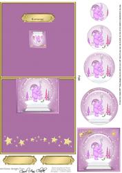 Xmas Elephant Snowglobe No-hole Over the Edge Circle Pyramid