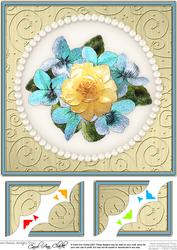 8 x 8 Flowers and Pearls - 8 x 8 Scalloped Corner Topper 