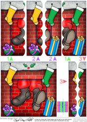 Santa Got Stuck Scallop Edge Side Stacker