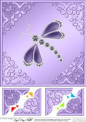 8 x 8 Dragonfly Scalloped Corner Topper