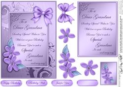 Metallic Grandma Birthday with 3D Decoupage