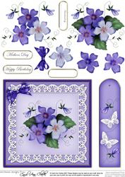 Pretty Viola Quick Card with 3D Decoupage