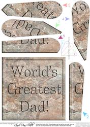 Worlds Greatest Dad Set in Stone Fan Pyramage Topper