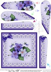 Pretty Viola Quick Card with Fan Pyramage Topper