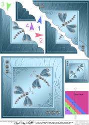 Diamante Dragonflies - Scalloped Corner Stacker