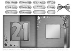 21st Metallic Age Fold Back Card
