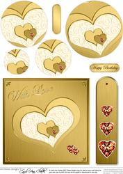 Elegant Hearts Quick Card with Circle Pyramage