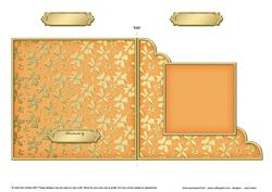 Gold Floral Cut and Fold Corner Card Plain Card Base