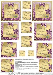 Floral Elegance Birthday Twisted Pyramage Sheet