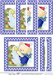 Cute Hunney Bear Robert has a Christmas Tree Side Stacker Topper