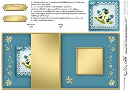 Pansy on Butterfly Lace No-hole Fold Back Card