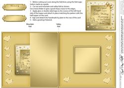 Golden Wedding Anniversary No-hole Fold Back Card