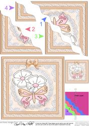 Fluttery Butterfly Wavy Corner Side Stacker Topper
