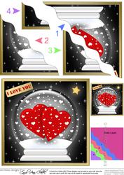 Love Globe Wavy Corner Side Stacker Topper