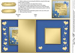 Sapphire Wedding Anniversary No-hole Fold Back Card