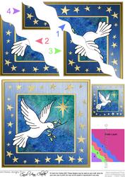 Christmas Dove Wavy Corner side stacker Topper