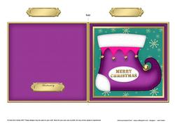 Cute Christmas Stocking Quick Cut and Fold Card