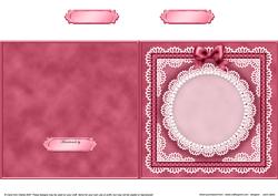 Square Pearls, Lace and Ribbon Plain Card Base Portrait Form