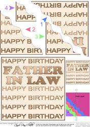 Birthday Father in Law Wavy Corner Side Stacker Topper