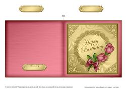 Roses and Metallic Lace Cut and Fold Card