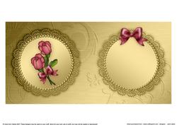Roses and Metallic Lace Matching Insert Square Portrait
