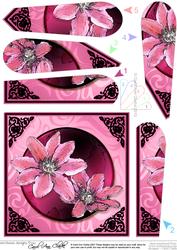 Clematis Quick Card with Fan Pyramage Topper
