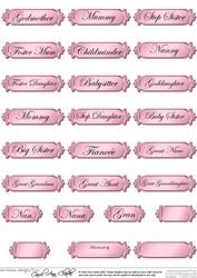 A 2nd Set of Female Metallic Relations Greetings Text Plates