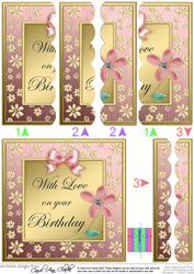 Floral Elegance Birthday Scallop Edge Side Stacker