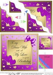 Happy Birthday WIFE Wavey Corner Stacker