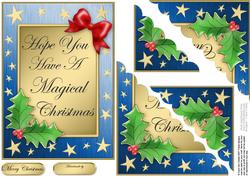 Elegant Christmas Greeting Quick Card Corner Side Stacker