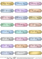 Metallic Birthday Greetings Text Plates