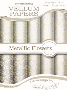 Gold Metallic Flowers Matching Vellum Kit
