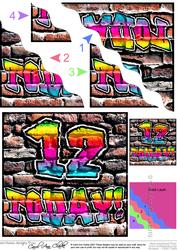 12th Birthday - Graffiti Wavy Corner side stacker