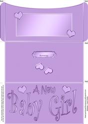 New Baby Girl Money or Gift Wallet and Card