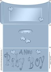 New Baby Boy Money or Gift Wallet and Card