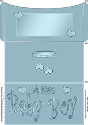 New Baby Boy Money or Gift Wallet and Card