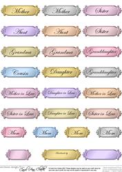 Female Metallic Relations Greetings Text Plates