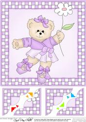 8 x 8 Ballerina Teddy Scalloped Corner Topper