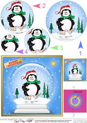 Skating Penguin Snowglobe Circle Pyramage Topper