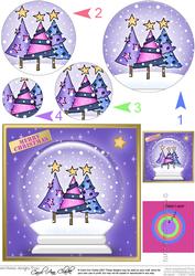 Funky Xmas Trees Snowglobe Circle Pyramage Topper