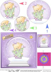 Rosie's Xmas Tree Snowglobe Circle Pyramage Topper